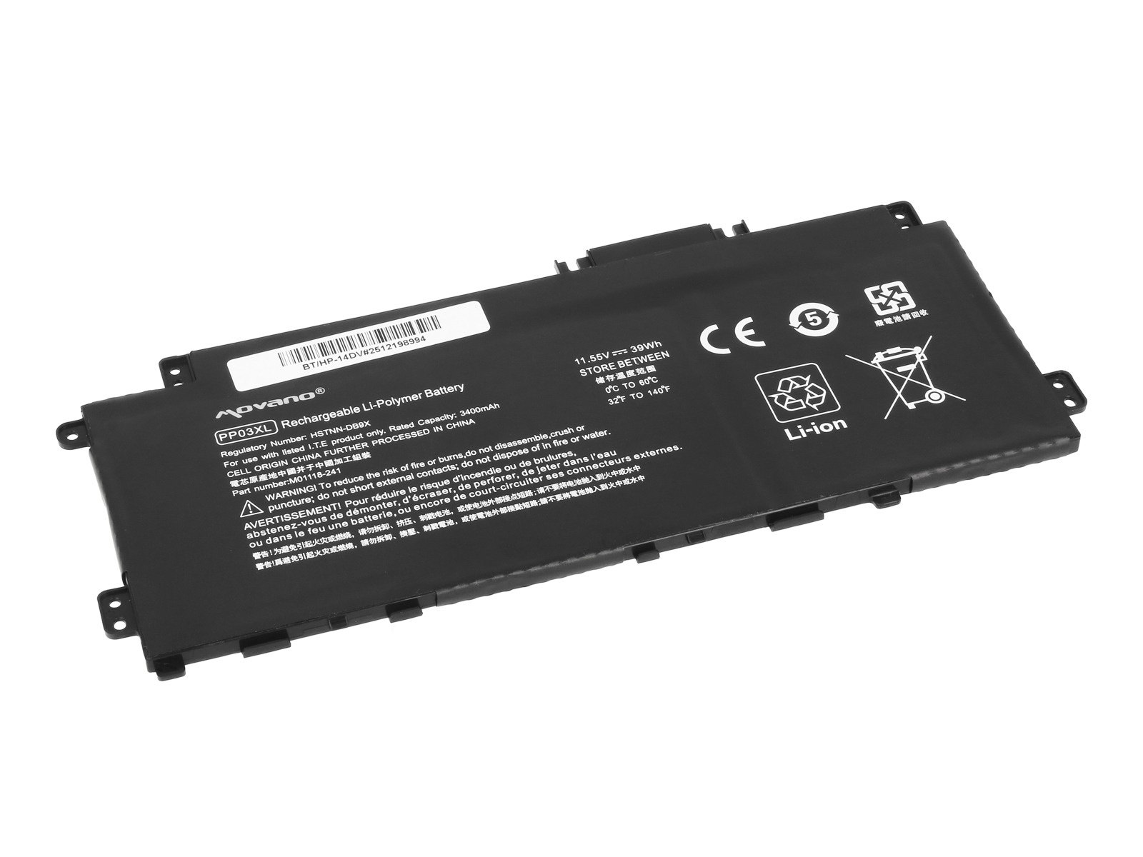Baterija za HP Pavilion 13-BB / 14-DV / 15-EH, PP03XL, 3400 mAh - slika 2
