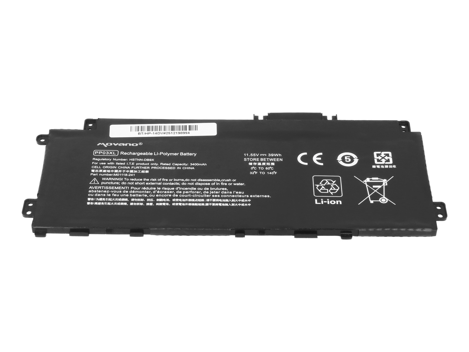 Baterija za HP Pavilion 13-BB / 14-DV / 15-EH, PP03XL, 3400 mAh - slika 3
