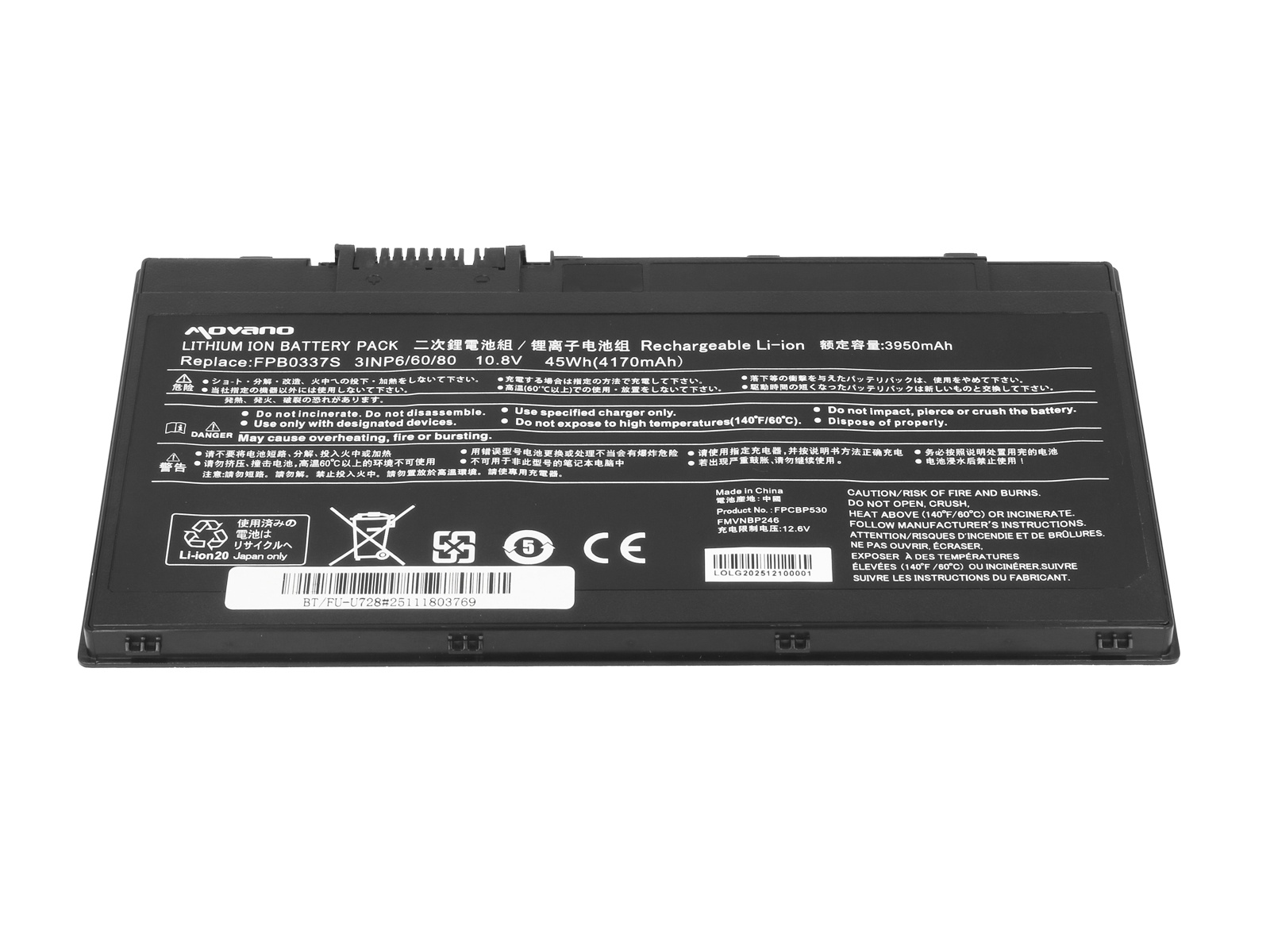 Baterija za Fujitsu Siemens Lifebook P727 / U727 / U729, 4170 mAh - slika 3