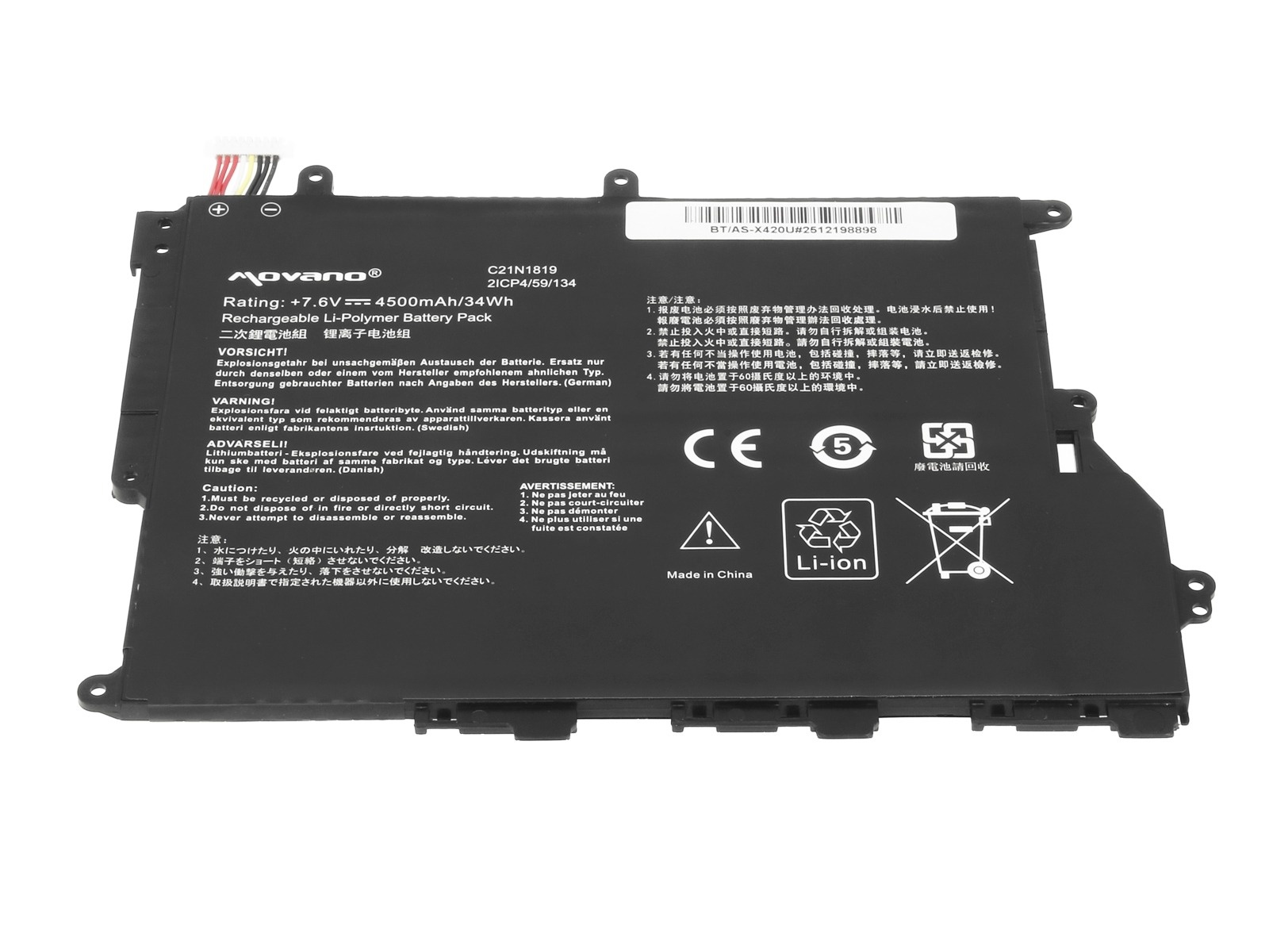 Baterija za Asus VivoBook 14 F420F / X420U, C21N1819, 4500 mAh - slika 4