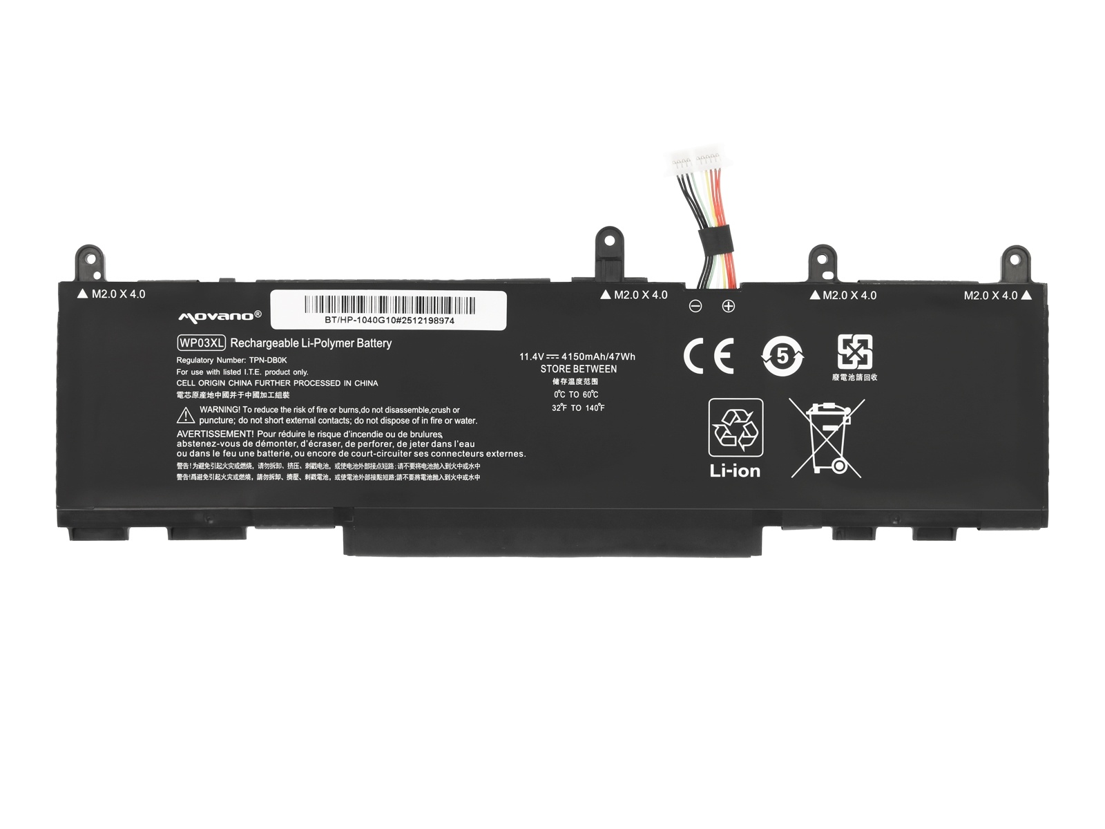 Baterija za HP Elitebook 1040 G9 / 1040 G10 / 830 G9 / 830 G10, WP03XL, Tip 1, 4150 mAh - slika 5