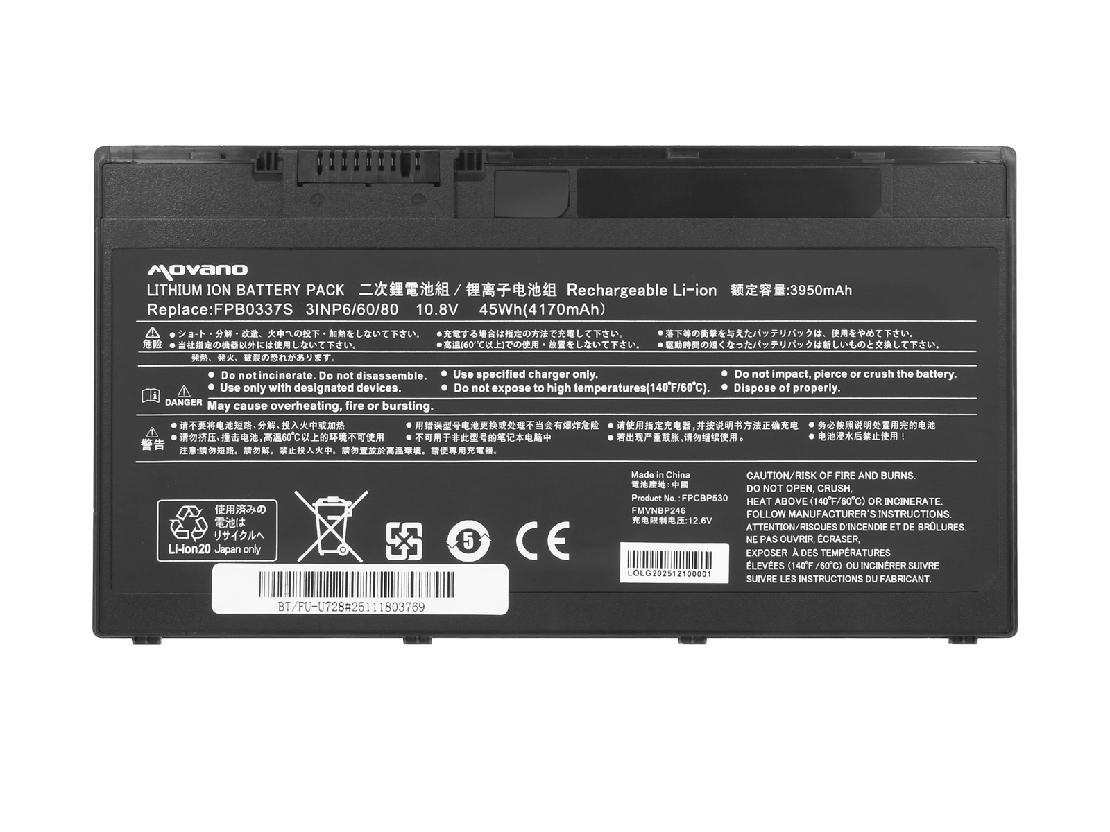 Baterija za Fujitsu Siemens Lifebook P727 / U727 / U729, 4170 mAh - slika 5