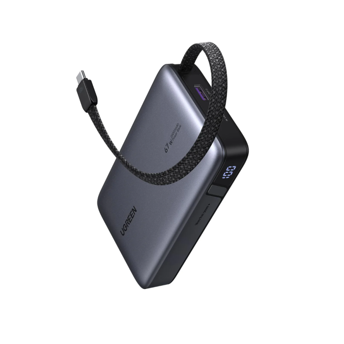 Ugreen 67W 20000mAh prenosna baterija z vgrajenim kablom
