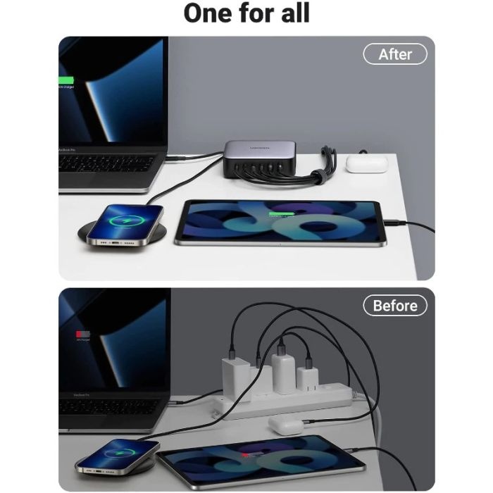 Ugreen 2x USB-A in 4x USB-C 200W GaN II hitri polnilec - box - slika 4