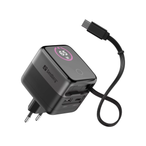 Sandberg potovalni napajalnik PD65W zaslon + vgrajen kabel 60cm