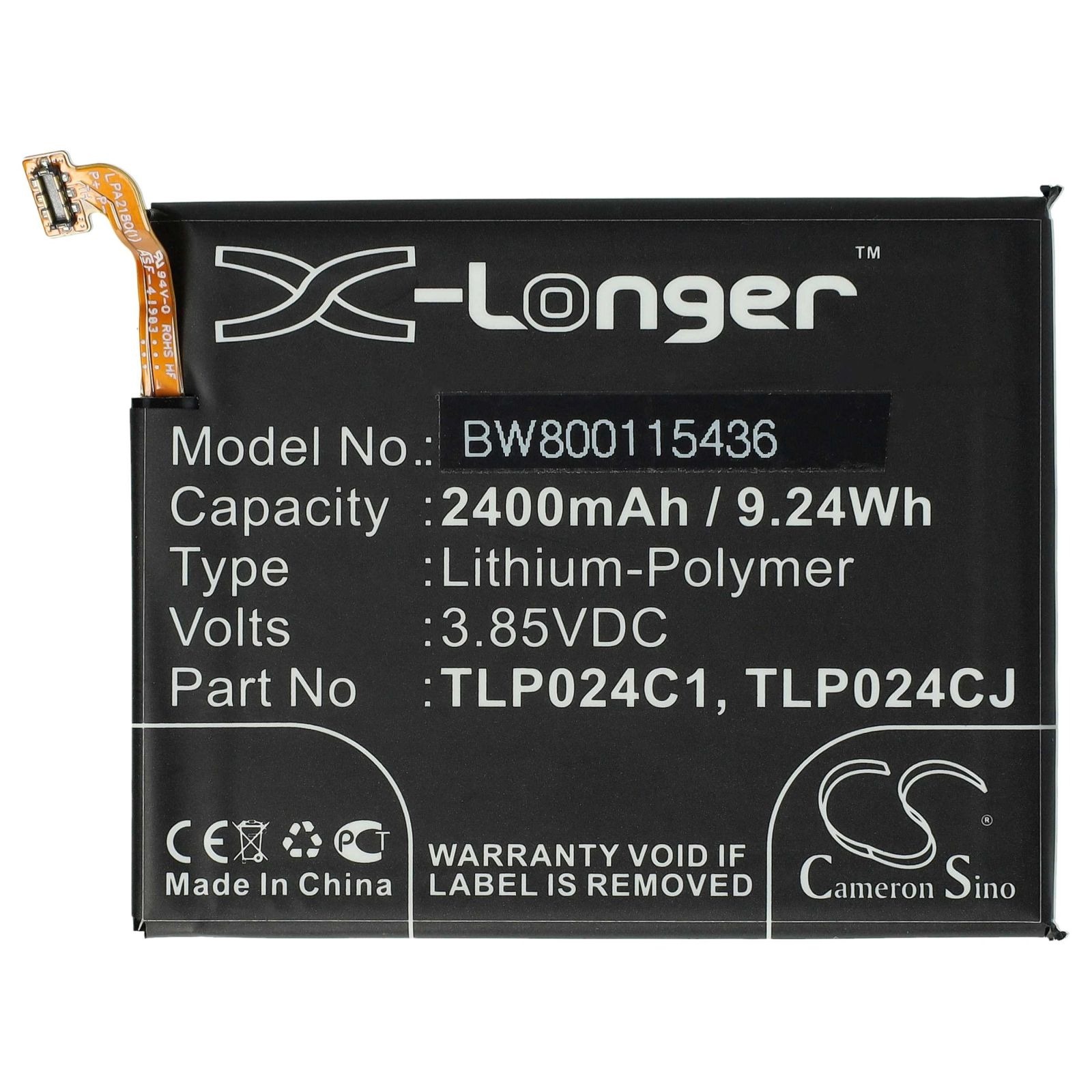 Baterija za Alcatel One Touch Shine Lite / 1X Evolve, 2400 mAh - slika 3