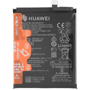 <b>Opis:</b><br><ul><li><b>Originalna baterija proizvajalca Huawei<br></b></li><li>Najsodobnejša tehnologija omogoča veliko ciklov polnjenja in praznjenja<br></li><li>Li-Polymer celice so prijazne okolju, obenem pa zagotavljajo delovanje brez spominskega učinka<br></li><li>Termično stikalo ščiti baterijske celice pred pregrevanjem, prenapolnitvijo in kratkim stikom<br></li><li>Visoka kapaciteta baterije, podaljšan čas delovanja pri mirovanju naprave, zelo počasno samopraznjenje<br></li><li>Baterijo polnimo z originalnim ali nadomestnim polnilcem<br></li><li>Certifikati CE in ROHS</li></ul><br><br><p><b>Originalne oznake:</b></p><ul><li>HB436380ECW<br></li></ul><br><br><p><b>Primerno za:</b></p><p>Huawei:</p><ul><li>P30, P30 Premium Edition, P30 Premium Edition Dual SIM, ELE-AL00, ELE-AL10, ELE-L09, ELE-L29, ELE-TL00</li></ul><br><b>Lastnosti:</b><ul><li>Proizvajalec: Huawei</li><li>Vrsta: Li-Polymer</li><li>Napetost: 3,85 V</li><li>Kapaciteta: 3.650 mAh (14,05 Wh)</li></ul><br>