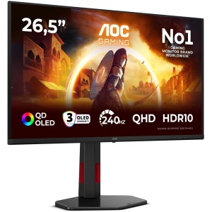 67,3 cm (26,5″), WQHD / 2560 x 1440, 240 Hz, 0,03ms, 1500000:1, 400 cd/m², 178°/178°, Sijajni, 2x HDMI, 1x DisplayPort, 2x USB, 1x Audio, 1x USB-B