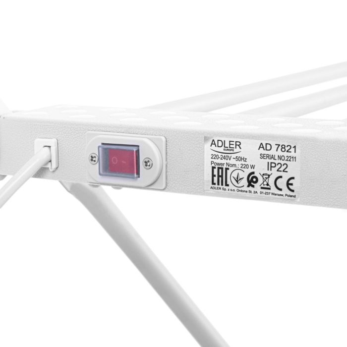 Adler zložljivo električno stojalo za sušenje oblačil 220W AD7821 - slika 4