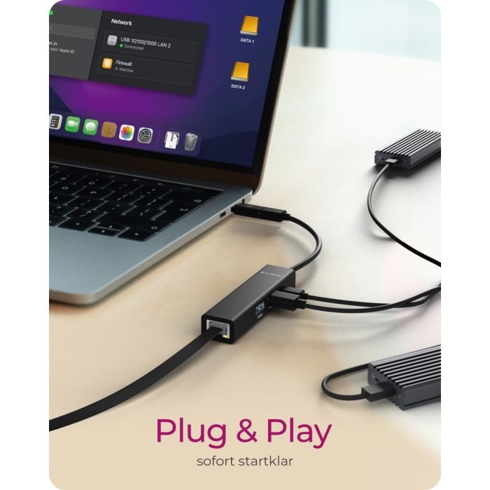 IcyBox IB-HUB1439-LAN 4 Port Hub z priključkom USB 3.2 Type-A ali Type-C - slika 3