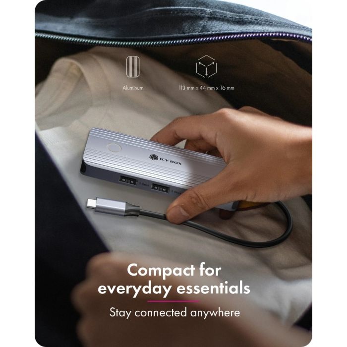 IcyBox IB-DK4081-SO Travel Docking USB-C priklopna postaja - slika 4