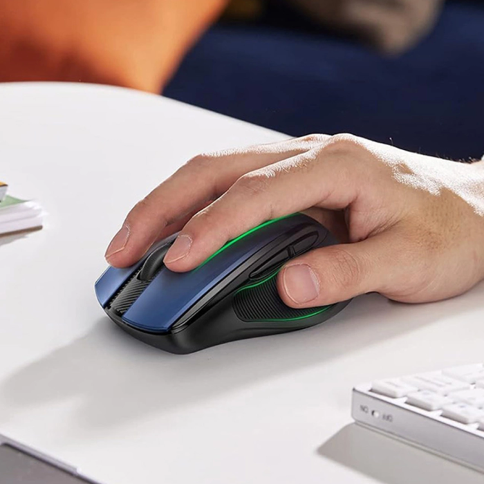Brezžična miška UGREEN Bluetooth 5.0 in 2,4 Ghz z USB sprejemnikom - modra - slika 4