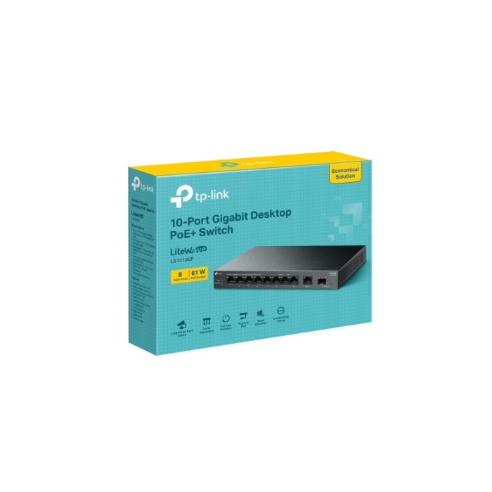 TP-LINK LS1210GP 10-port Gigabit mrežno stikalo / switch z 8-Port PoE+ - slika 4