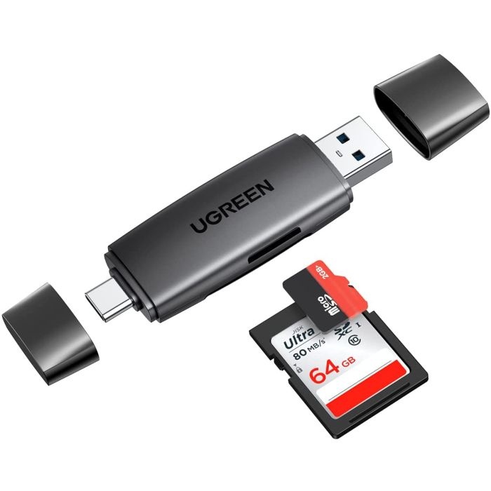 Ugreen USB 3.0 + USB-C OTG čitalec kartic | E-specialisti.si