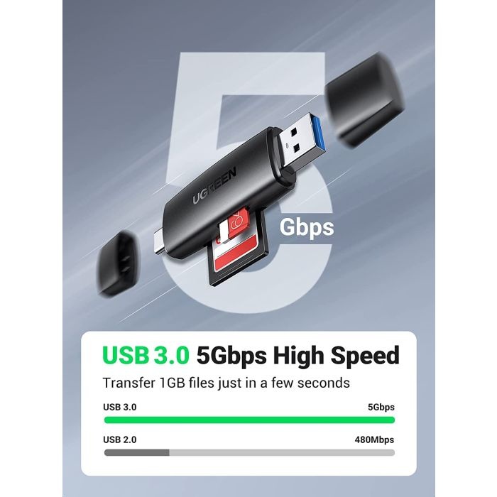 Ugreen USB 3.0 + USB-C OTG čitalec kartic - slika 4
