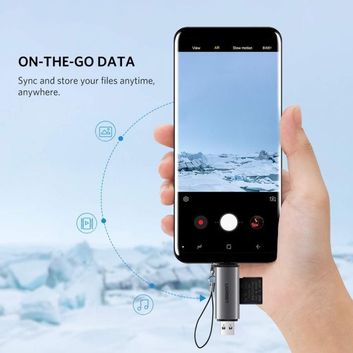 Ugreen 2v1 USB 3.0/USB-C čitalec kartic - box - slika 4