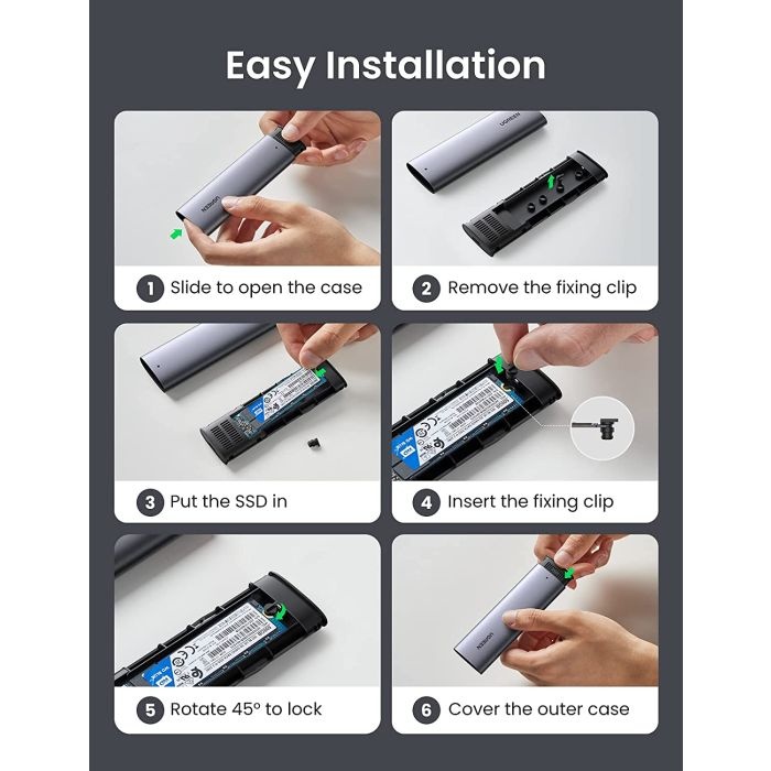 Ugreen M.2 NVMe SSD USB B-Key & M+B Key ohišje za disk - slika 2