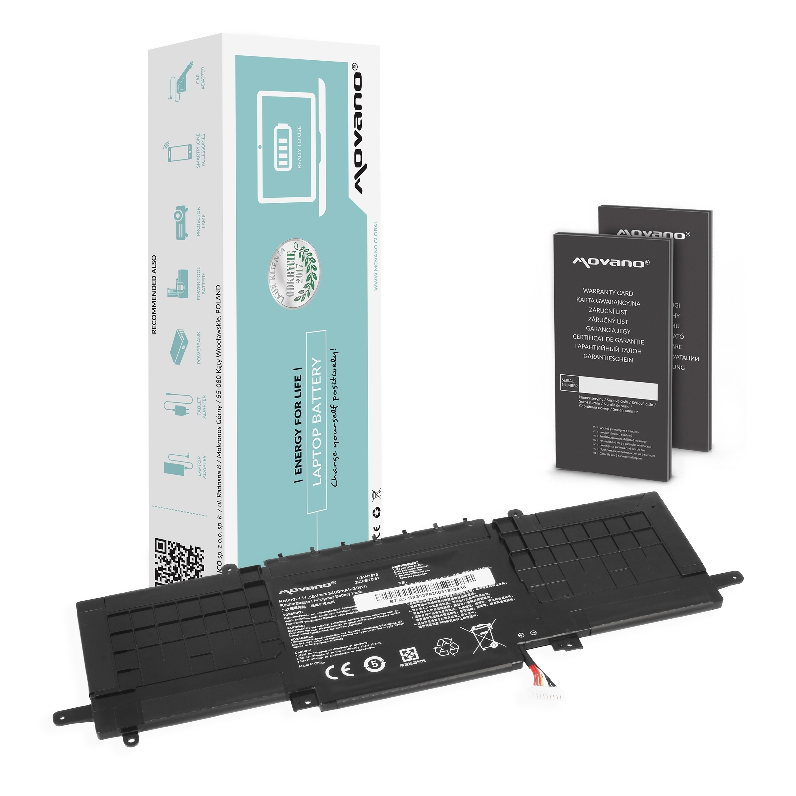 Baterija za Asus Zenbook RX333F / UX333F, C31N1815, 3400 mAh - slika 2