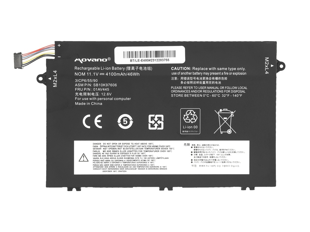 Baterija za Lenovo ThinkPad E485 / E490 / E590, 01AV445, 4100 mAh - slika 5