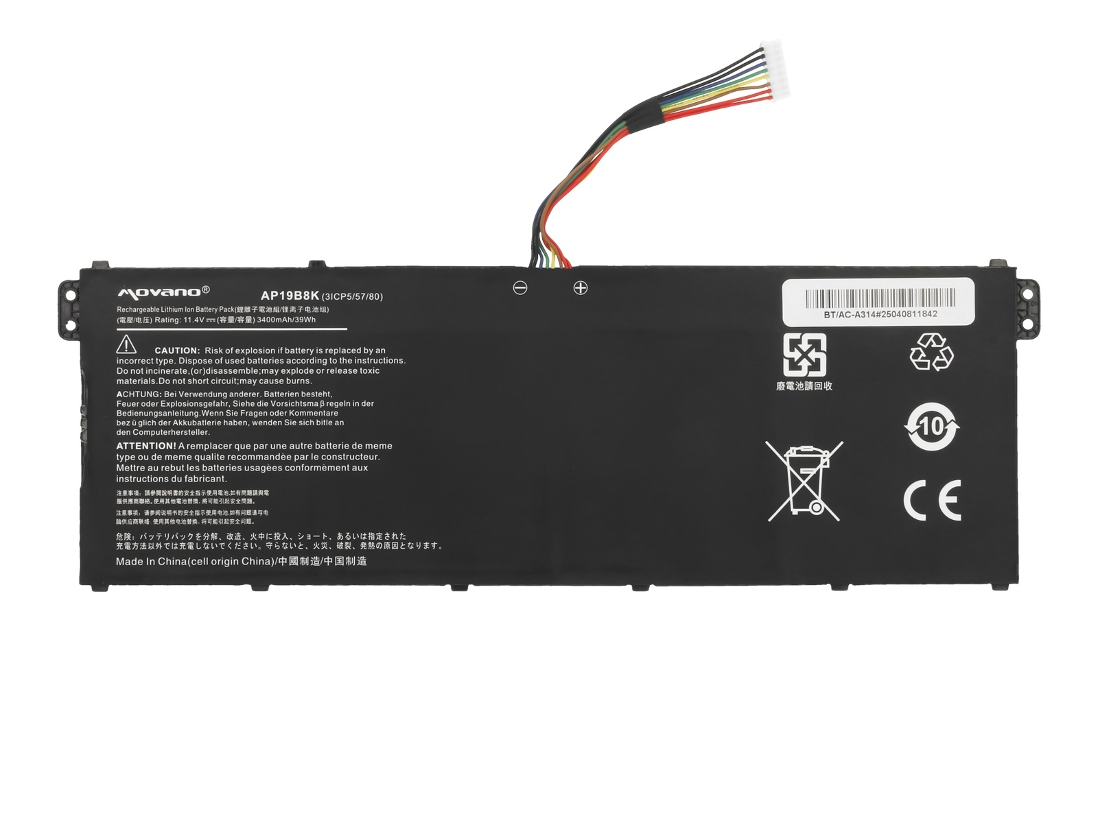 Baterija za Acer Aspire 3 A314 / A315 / A514, AP19B8K, 3400 mAh - slika 5