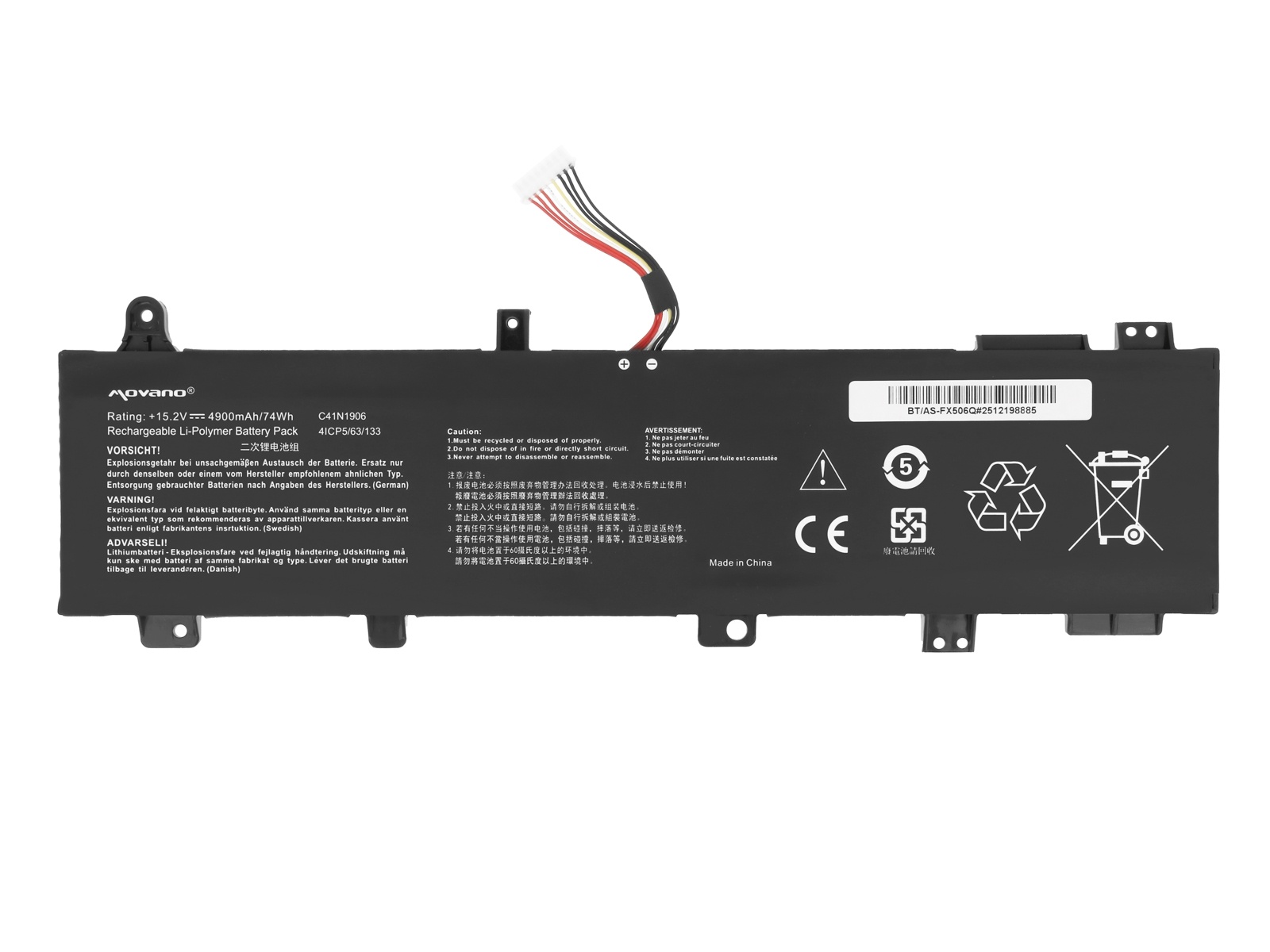 Baterija za Asus ROG Zephyrus Duo 15 GX550 / TUF Gaming A15 FA506, C41N1906, 4900 mAh - slika 6
