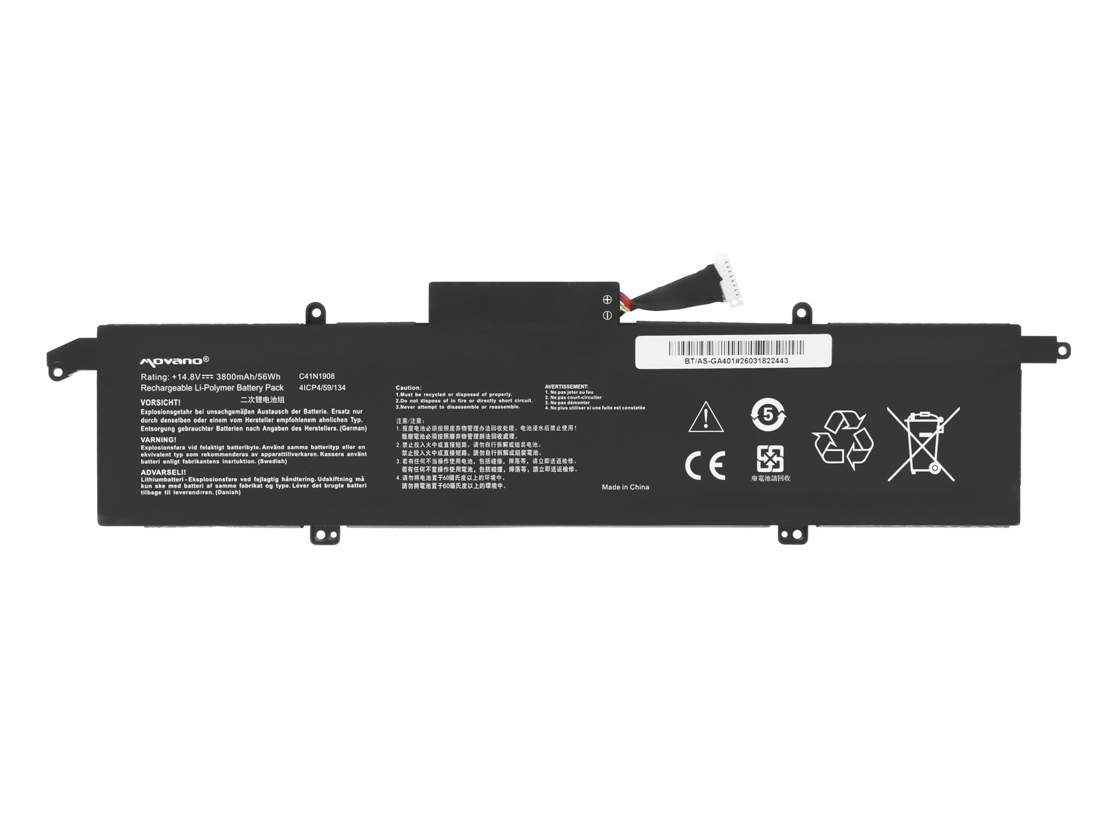 Baterija za Asus ROG Zephyrus G14, C41N1908, 3800 mAh - slika 6