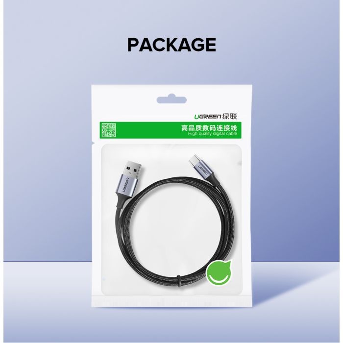 UGREEN USB 2.0 A na USB-C kabel 2m (črn) - polybag - slika 2