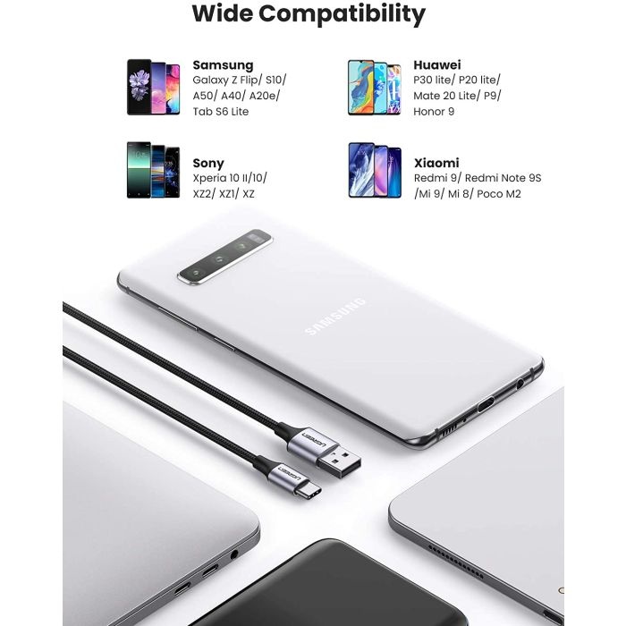 UGREEN USB 2.0 A na USB-C kabel 0.25m (črn) - polybag - slika 3