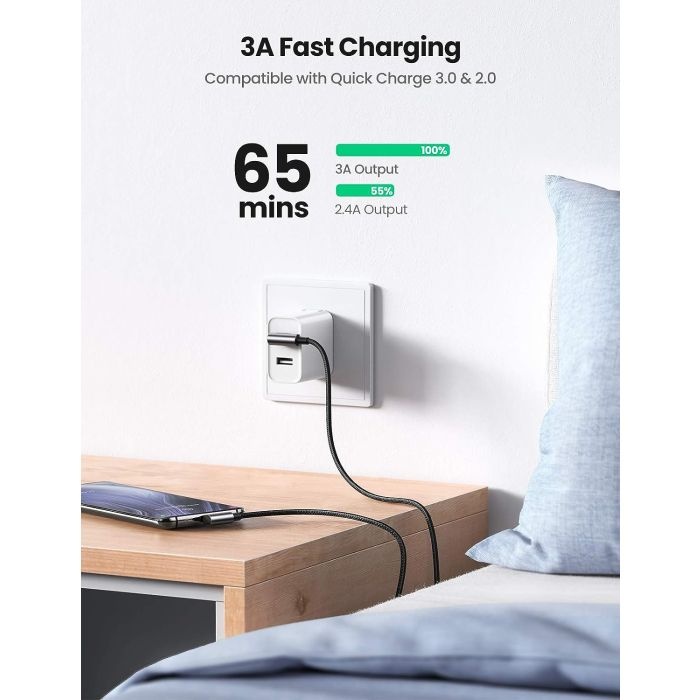 Ugreen USB v USB C 90-stopinjski kabel za hitro polnjenje 2M - slika 4