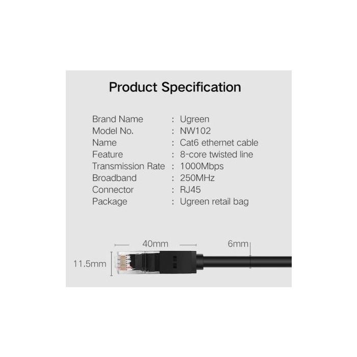 Ugreen Cat6 UTP LAN kabel 30m - box - slika 2