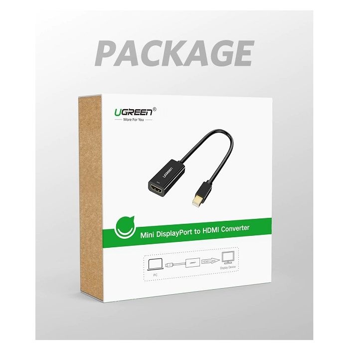 Ugreen Mini DisplayPort na HDMI (Ž) 4K adapter črn - box - slika 2