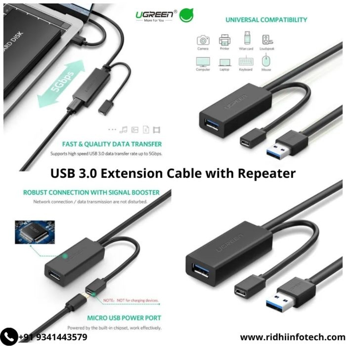 Ugreen USB podaljšek z možnostjo napajanja, 5M - slika 3