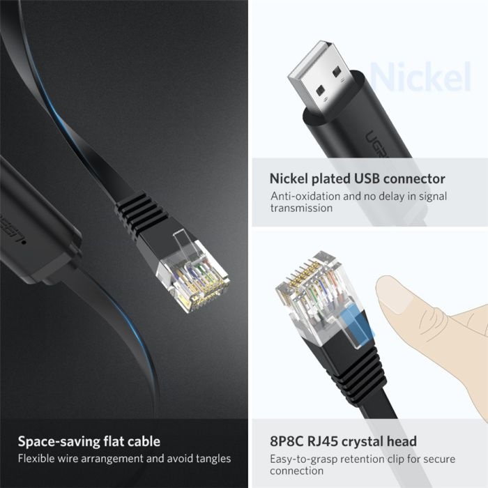 UGREEN USB-A na RJ45 konzolni kabel 1.5m - box - slika 3