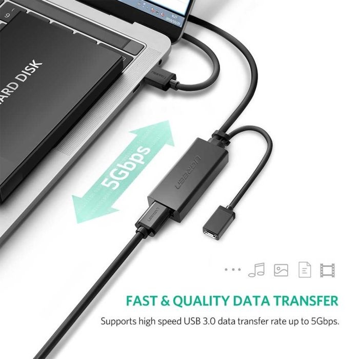 Ugreen USB podaljšek z možnostjo napajanja, 5M - slika 4