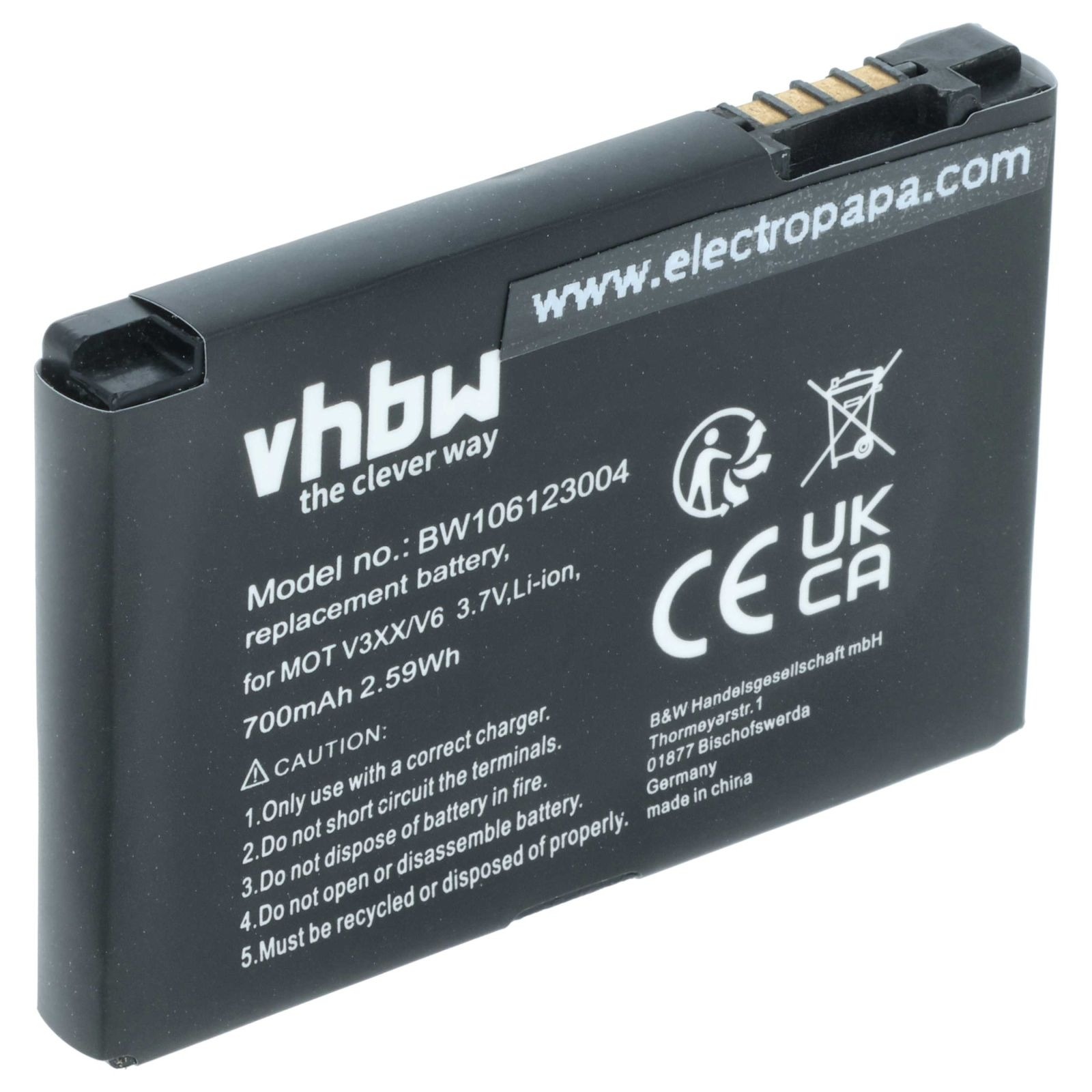 Baterija za Motorola RAZR V3XX / RAZR MAXX V6, BZ60, 700 mAh - slika 2