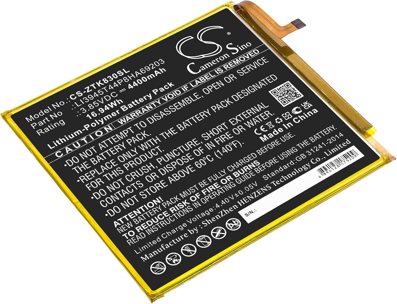 Baterija za ZTE Grand X View 2 / K83 / Zpad 8, 4400 mAh - slika 2