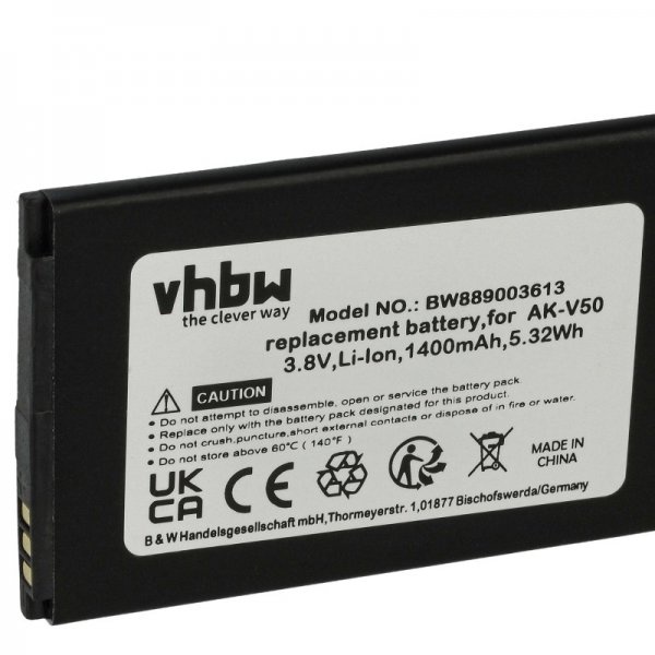 Baterija za Emporia Active V50, AK-V50, 1400 mAh - slika 2