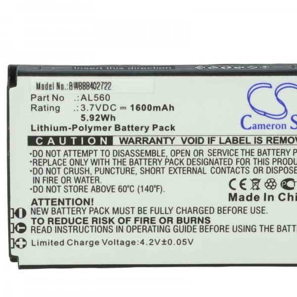 Baterija za Beafon AL560, 1600 mAh - slika 2