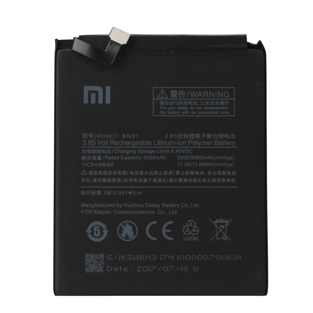 Baterija za Xiaomi Mi 5X / Mi A1 / Note 5A, BN31, originalna, 3000 mAh - slika 2