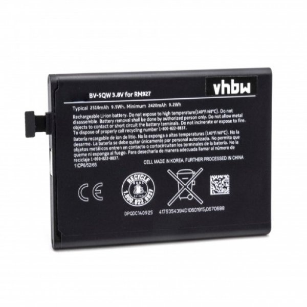 Baterija za Nokia Lumia 929 / 930, BV-5QW, 2510 mAh - slika 2