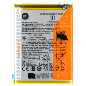 <br><b>Opis:</b><br><ul><li><b>Originalna baterija proizvajalca Xiaomi</b><br></li><li>Najsodobnejša tehnologija omogoča veliko ciklov polnjenja in praznjenja<br></li><li>Li-Polymer celice so prijazne okolju, obenem pa zagotavljajo delovanje brez spominskega učinka<br></li><li>Termično stikalo ščiti baterijske celice pred pregrevanjem, prenapolnitvijo in kratkim stikom<br></li><li>Visoka kapaciteta baterije, podaljšan čas delovanja pri mirovanju naprave, zelo počasno samopraznjenje</li><li>Baterijo polnimo z originalnim ali nadomestnim polnilcem</li><li>Certifikati CE in ROHS</li></ul><br><br><p><b>Originalne oznake:</b><br></p><ul><li>BN5H<br></li></ul><br><p><b>Primerno za:</b></p>Xiaomi:<ul><li><li>Poco M4 5G, Poco M5</li><li>Redmi Note 11E</li></li></ul><br><b>Lastnosti:</b><ul><li>Proizvajalec: Xiaomi</li><li>Vrsta: Li-Polymer</li><li>Napetost: 3,87 V</li><li>Kapaciteta: 5.000 mAh (19,3 Wh)</li></ul><br>