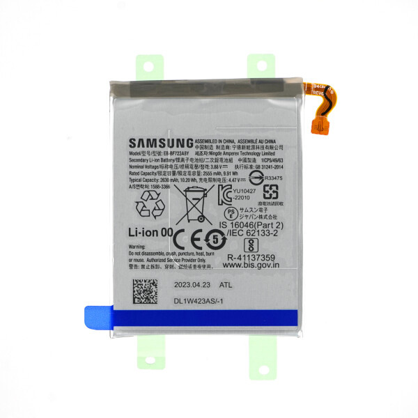 Opis:Originalne oznake:EB-BF721ABYGH82-29434APrimerno za:Samsung:Galaxy Z Flip4, SM-F7021, SM-F721B, SM-F721B/DS, SM-F721N, SM-F721U, SM-F721U1, SM-F721W, SM-F7210Lastnosti:Proizvajalec: SamsungVrsta: Li-PolymerNapetost: 3,88 VKapaciteta: 2.630 mAh (10,20 Wh)