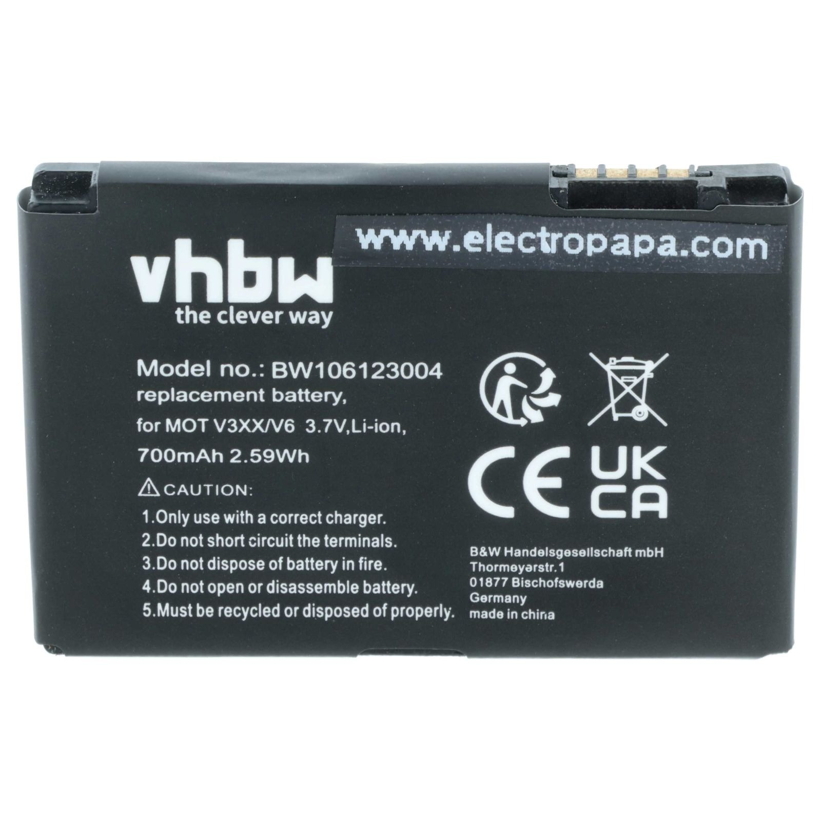 Baterija za Motorola RAZR V3XX / RAZR MAXX V6, BZ60, 700 mAh - slika 4