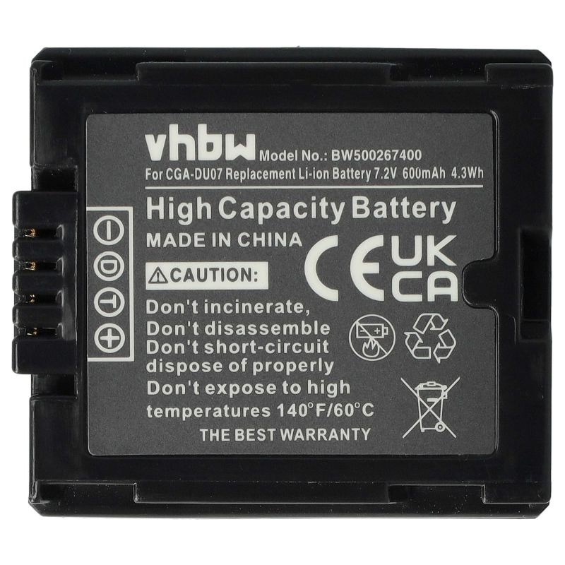 Baterija CGA-DU14 / CGA-DU21 za Panasonic NV-GS10 / PV-GS50 / VDR-M30, 600 mAh - slika 4