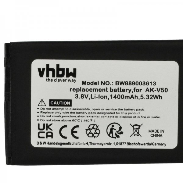 Baterija za Emporia Active V50, AK-V50, 1400 mAh - slika 4
