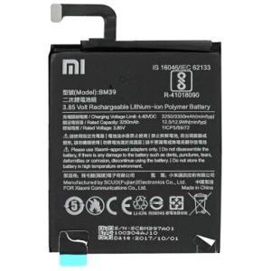 <br><b>Opis:</b><br><ul><li><b>Originalna baterija proizvajalca Xiaomi</b><br></li><li>Najsodobnejša tehnologija omogoča veliko ciklov polnjenja in praznjenja<br></li><li>Li-Ion celice so prijazne okolju, obenem pa zagotavljajo delovanje brez spominskega učinka<br></li><li>Termično stikalo ščiti baterijske celice pred pregrevanjem, prenapolnitvijo in kratkim stikom<br></li><li>Visoka kapaciteta baterije, podaljšan čas delovanja pri mirovanju naprave, zelo počasno samopraznjenje</li><li>Baterijo polnimo z originalnim ali nadomestnim polnilcem</li><li>Certifikati CE in ROHS</li></ul><br><br><p><b>Originalne oznake:</b><br></p><ul><li>BM39<br></li></ul><br><p><b>Primerno za:</b></p>Xiaomi:<ul><li>Mi 6, Mi 6 Dual SIM, Mi 6 Dual SIM TD-LTE, Mi6 Ceramic Gold Edition, Mi6 Ceramic Gold Edition Dual SIM TD-LTE, Sagit<br></li></ul><br><b>Lastnosti:</b><ul><li>Proizvajalec: Xiaomi</li><li>Vrsta: Li-Polymer</li><li>Napetost: 3,85 V</li><li>Kapaciteta: 3.250 mAh (12,51 Wh)</li></ul><br>
