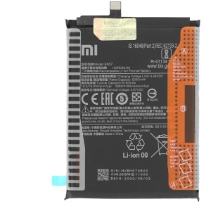 <br><b>Opis:</b><br><ul><li><b>Originalna baterija proizvajalca Xiaomi</b><br></li><li>Najsodobnejša tehnologija omogoča veliko ciklov polnjenja in praznjenja<br></li><li>Li-Polymer celice so prijazne okolju, obenem pa zagotavljajo delovanje brez spominskega učinka<br></li><li>Termično stikalo ščiti baterijske celice pred pregrevanjem, prenapolnitvijo in kratkim stikom<br></li><li>Visoka kapaciteta baterije, podaljšan čas delovanja pri mirovanju naprave, zelo počasno samopraznjenje</li><li>Baterijo polnimo z originalnim ali nadomestnim polnilcem</li><li>Certifikati CE in ROHS</li></ul><br><br><p><b>Originalne oznake:</b><br></p><ul><li>BN57</li><li>460200003J1G</li></ul><br><p><b>Primerno za:</b></p>Xiaomi:<ul><li>Poco X3,&nbsp;MZB07Z0IN, MZB07Z1IN, MZB07Z2IN, MZB07Z3IN, MZB07Z4IN, MZB9965IN, M2007J20CI</li><li>Poco X3 Pro,&nbsp;M2102J20SG, M2102J20SI</li></ul><br><b>Lastnosti:</b><ul><li>Proizvajalec: Xiaomi</li><li>Vrsta: Li-Polymer</li><li>Napetost: 3,85 V</li><li>Kapaciteta: 5.160 mAh (19,9 Wh)</li></ul><br>