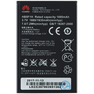 <b>Opis:</b><br><ul><li><b>Originalna baterija proizvajalca Huawei</b><br></li><li>Najsodobnejša tehnologija omogoča veliko ciklov polnjenja in praznjenja<br></li><li>Li-Polymer celice so prijazne okolju, obenem pa zagotavljajo delovanje brez spominskega učinka<br></li><li>Termično stikalo ščiti baterijske celice pred pregrevanjem, prenapolnitvijo in kratkim stikom<br></li><li>Visoka kapaciteta baterije, podaljšan čas delovanja pri mirovanju naprave, zelo počasno samopraznjenje<br></li><li>Baterijo polnimo z originalnim ali nadomestnim polnilcem<br></li><li>Certifikati CE in ROHS</li><li>Bulk pakiranje<br></li></ul><br><br><p><b>Originalne oznake:</b></p><ul><li>HB5F1H</li></ul><br><br><p><b>Primerno za:</b></p><p>Huawei:</p><ul><li>Honor U8860, M886, C8860E, E8660, M920 Glory</li></ul><br><b>Lastnosti:</b><ul><li>Proizvajalec: Huawei</li><li>Vrsta: Li-Polymer</li><li>Napetost: 3,7 V</li><li>Kapaciteta: 1.880 mAh (7,0 Wh)</li></ul><br>