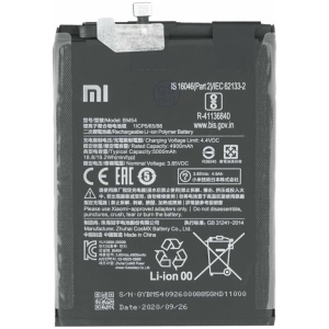 <br><b>Opis:</b><br><ul><li><b>Originalna baterija proizvajalca Xiaomi</b></li><li>Najsodobnejša tehnologija omogoča veliko ciklov polnjenja in praznjenja<br></li><li>Li-Polymer celice so prijazne okolju, obenem pa zagotavljajo delovanje brez spominskega učinka<br></li><li>Termično stikalo ščiti baterijske celice pred pregrevanjem, prenapolnitvijo in kratkim stikom<br></li><li>Visoka kapaciteta baterije, podaljšan čas delovanja pri mirovanju naprave, zelo počasno samopraznjenje</li><li>Baterijo polnimo z originalnim ali nadomestnim polnilcem</li><li>Certifikati CE in ROHS</li></ul><br><br><p><b>Originalne oznake:</b><br></p><ul><li>BM54<br></li></ul><br><p><b>Primerno za:</b></p>Xiaomi:<ul><li>Redmi Note 9T, Redmi Note 9T 5G,&nbsp;M2007J22G, J22</li></ul><br><b>Lastnosti:</b><ul><li>Proizvajalec: Xiaomi</li><li>Vrsta: Li-Polymer</li><li>Napetost: 3,85 V</li><li>Kapaciteta: 5.000 mAh (19,2 Wh)</li></ul><br>
