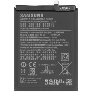 <b>Opis:</b><br><ul><li><b>Originalna baterija proizvajalca Samsung</b><br></li><li>Najsodobnejša tehnologija omogoča veliko ciklov polnjenja in praznjenja<br></li><li>Li-Polymer celice so prijazne okolju, obenem pa zagotavljajo delovanje brez spominskega učinka<br></li><li>Termično stikalo ščiti baterijske celice pred pregrevanjem, prenapolnitvijo in kratkim stikom<br></li><li>Visoka kapaciteta baterije, podaljšan čas delovanja pri mirovanju naprave, zelo počasno samopraznjenje</li><li>Baterijo polnimo z originalnim ali nadomestnim polnilcem</li><li>Certifikati CE in ROHS</li></ul><br><br><p><b>Originalne oznake:</b></p><ul><li>SCUD-WT-N6<br></li></ul><br><br><p><b>Primerno za:</b></p><p>Samsung:</p><ul><li>Galaxy A10s, Galaxy A20s, Galaxy A20s 2019, Galaxy A20s 2019 Dual SIM, SM-A207, SM-A207F, SM-A207F/DS, SM-A207M/DS, SM-A2070, SM-A107, SM-A107F, SM-A107F/DS, SM-A107M/DS, SM-A1070</li></ul><br><b>Lastnosti:</b><ul><li>Proizvajalec: Samsung</li><li>Vrsta: Li-Polymer</li><li>Napetost: 3,82 V</li><li>Kapaciteta: 4.000mAh (15,30 Wh)</li></ul><br>